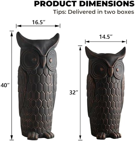 Dwie duże sowy w stylu kamienia